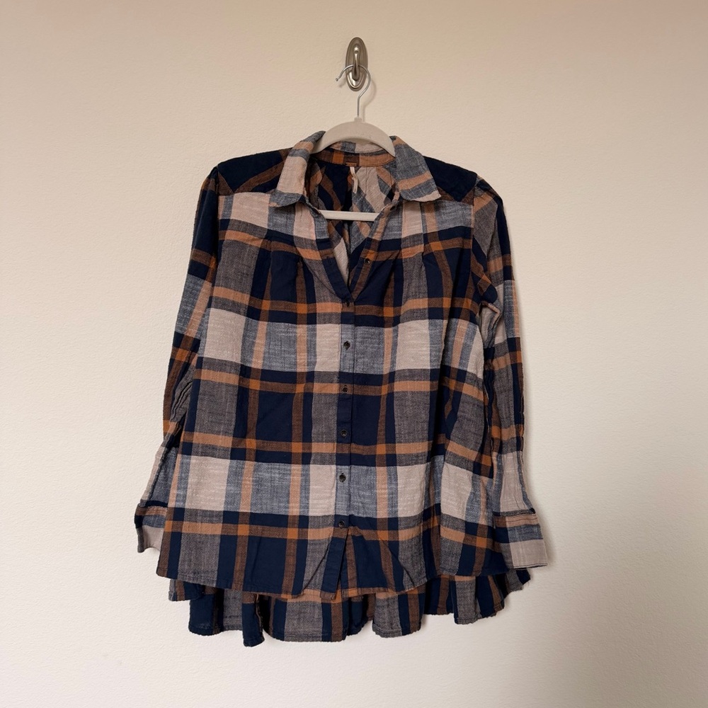 Free People Button Down Tunic Blouse